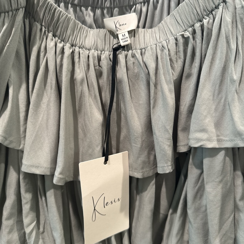 Klesis Gray Ruffled Skirt - Picture 2 of 4